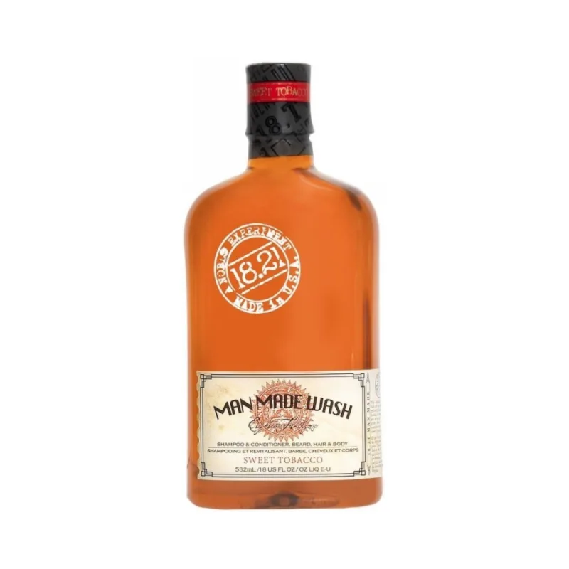 Daugiafunkcė priemonė vyrams 3 in 1, t.y. stiprinamasis šampūnas, kondicionierius ir kūno prausiklis viename 18.21 Man Made Wash Sweet Tobacco WSH18ST, 530 ml