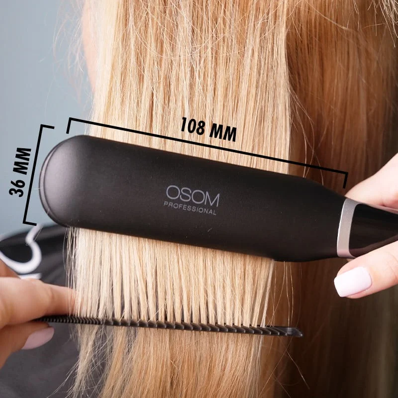 Plaukų tiesintuvas OSOM Professional Infrared Hair Straightener Black OSOM815, su infraraudonaisiais spinduliais, iki 230 C, 48