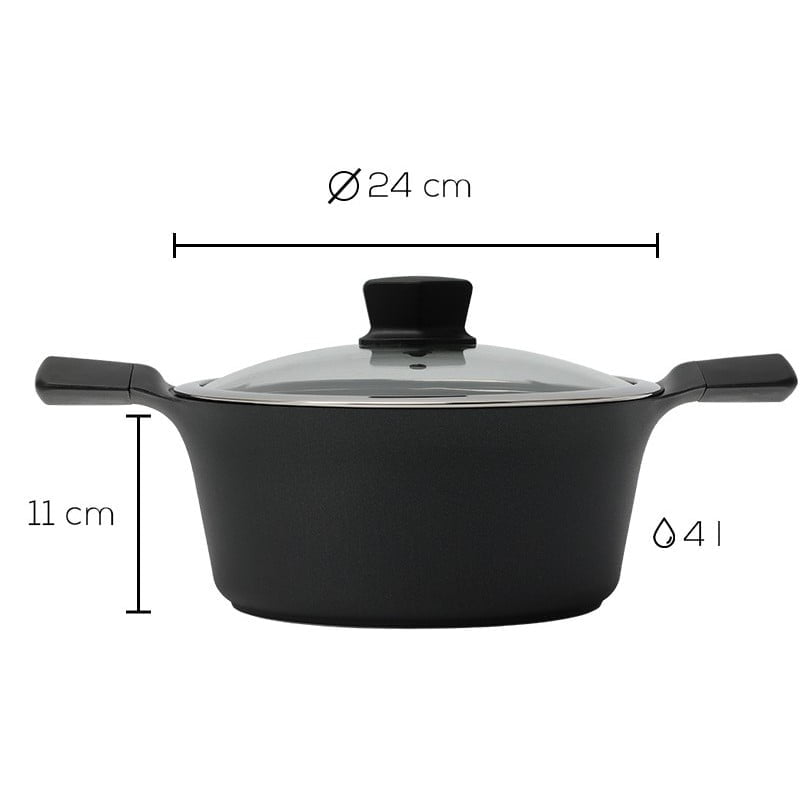 Indukcinis puodas su dangčiu Zyle ZY3024PT Ø24 cm, 4l