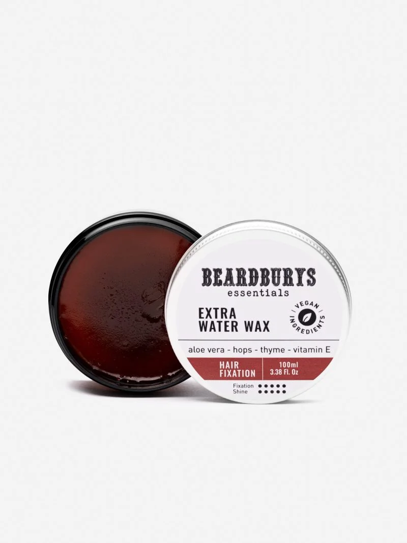 Beardburys ESSENTIALS EXTRA WATER stiprios fiksacijos vaškas plaukams, 100 ml