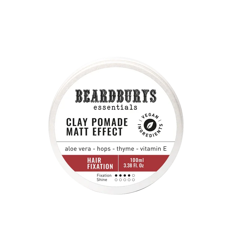 Beardburys ESSENTIALS Wax Clay Pomade Matt Effect Matinio efekto plaukų pomada, 100 ml