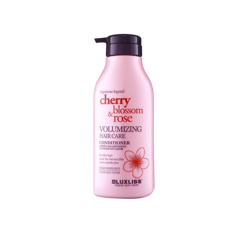 LUXLISS kondicionierius plaukų apimčiai didinti ploniems plaukams Cherry Blossom, 500 ml