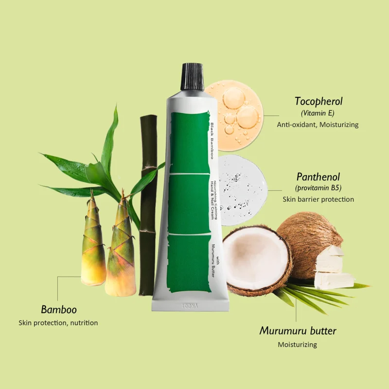 Haruharu Wonder Black Bamboo Nourishing Calming Hand & Nail Cream rankų kremas - 50 ml