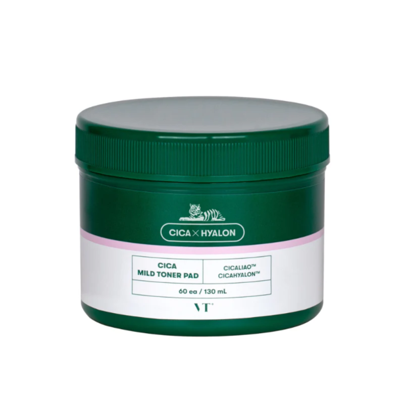 VT Cosmetics CICA Mild Toner Pad šveičiamieji veido padeliai, 60 vnt/ 130ml