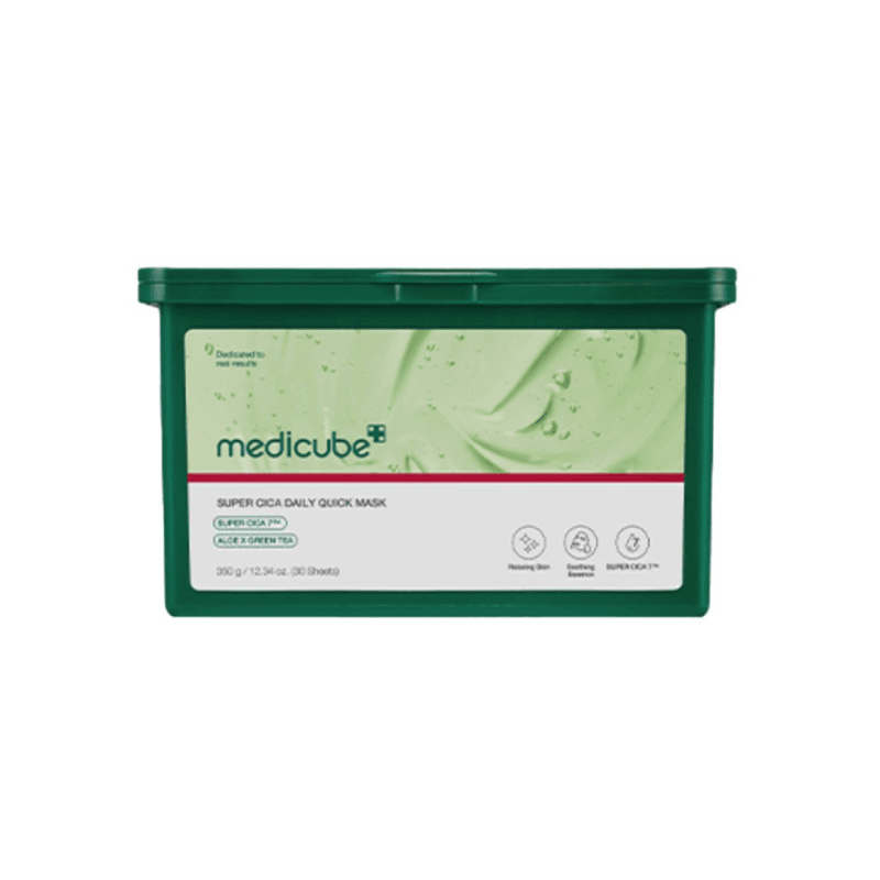 Medicube Medicube Super Cica Daily Quick Mask Raminamųjų lakštinių veido kaukių rinkinys, 30 vnt.