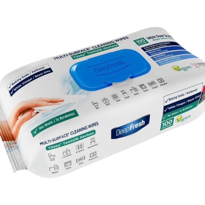 DEEP FRESH universalios paviršių valymo drėgnos servetėlės, 100 vnt.