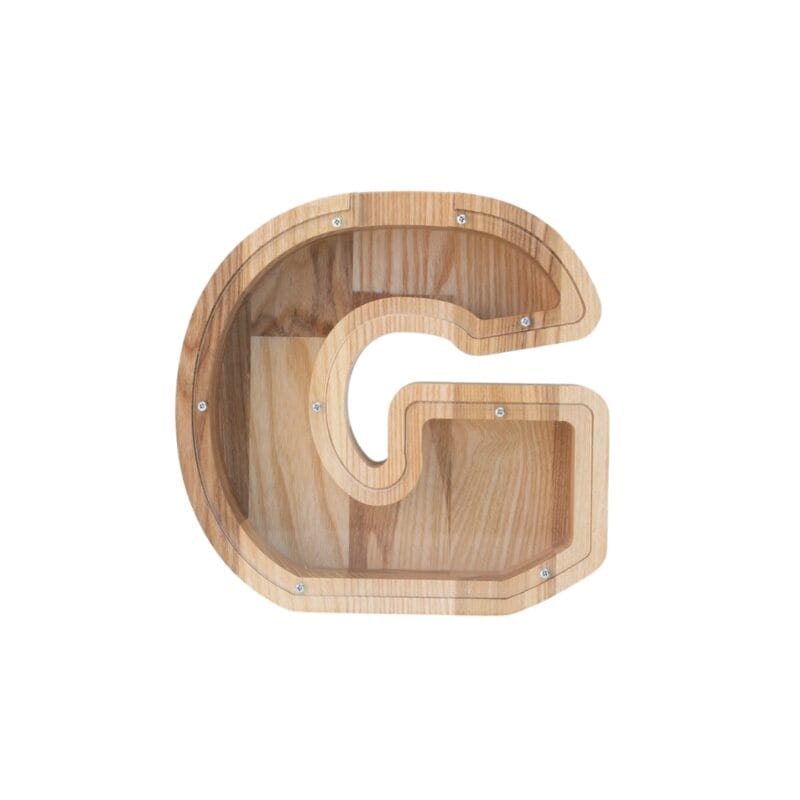 PromiDesign medinė maža taupyklė G raidė