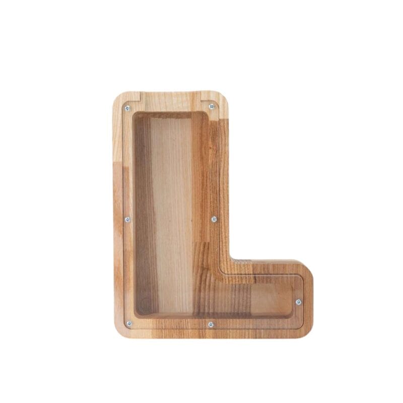 PromiDesign medinė maža taupyklė L raidė