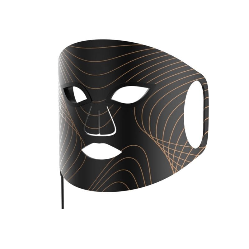 Lunni 7 spalvų LED ir artimosios infraraudonųjų spindulių šviesos silikoninė LED veido kaukė - Juoda