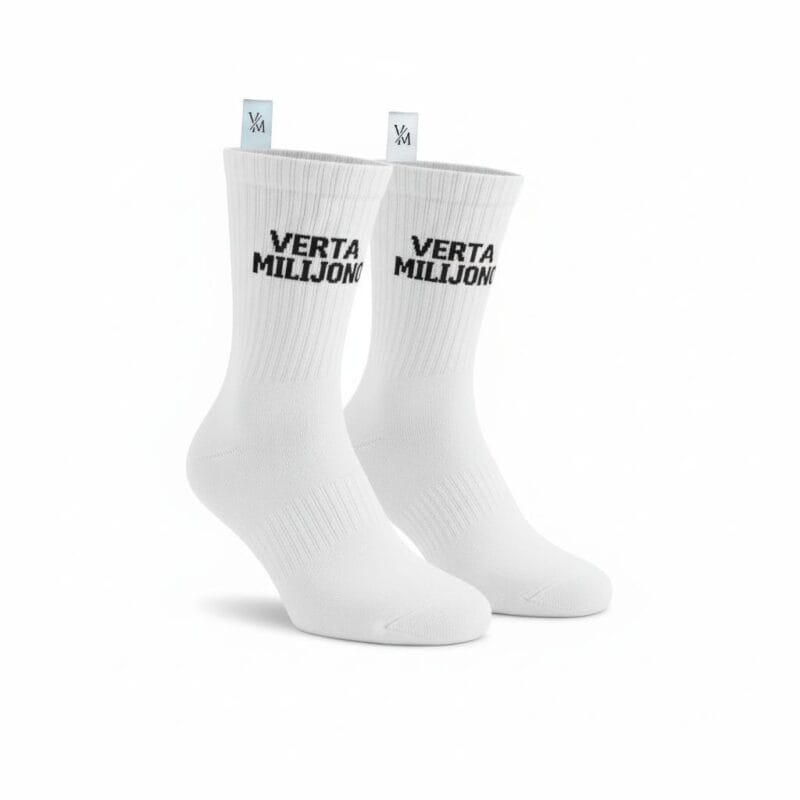VERTA MILIJONO merčas baltos moteriškos kojinės EU 36-41, VM4